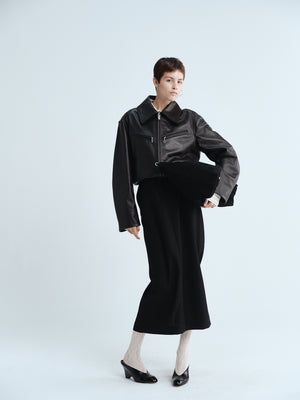 TOTEME - Suede Scoop Tote Bag in Black