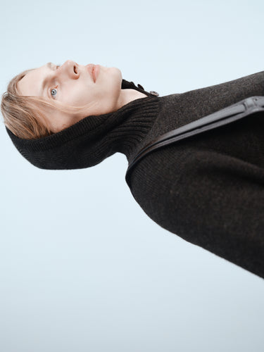 Lemaire - Hooded Sweater in Dark Espresso