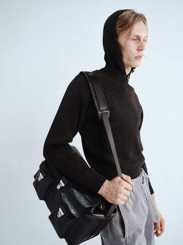 Lemaire - Hooded Sweater in Dark Espresso