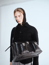 Meta Campania Collective - Julian Cuff Classic Unlined Boiled Wool Shirt Jacket in Black
