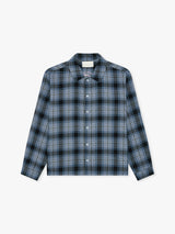 Calm. - Fannel Blue Shirt in Blue Denim