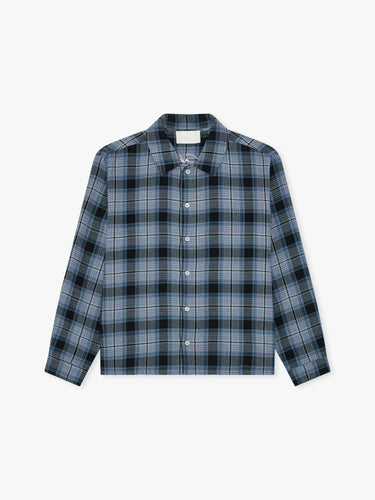 Calm. - Fannel Blue Shirt in Blue Denim