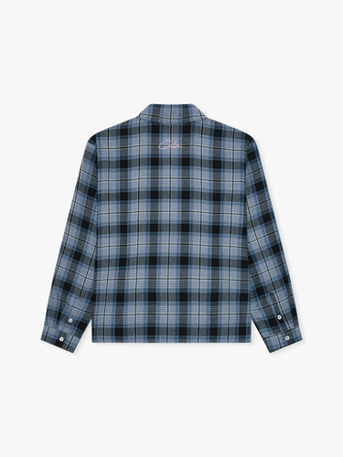 Calm. - Fannel Blue Shirt in Blue Denim