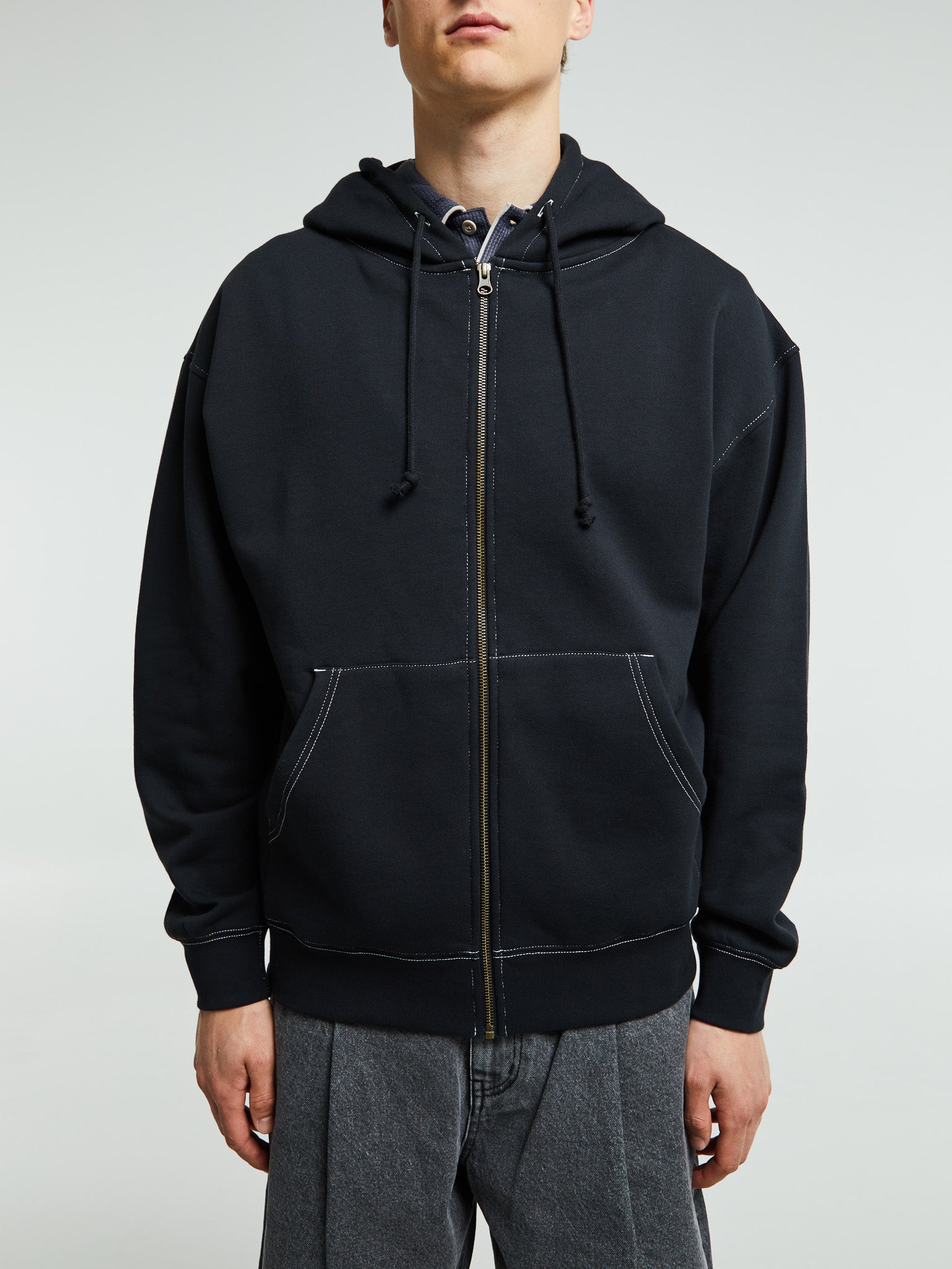 Fucking Awesome - Contrast Stitch Hoodie in Black