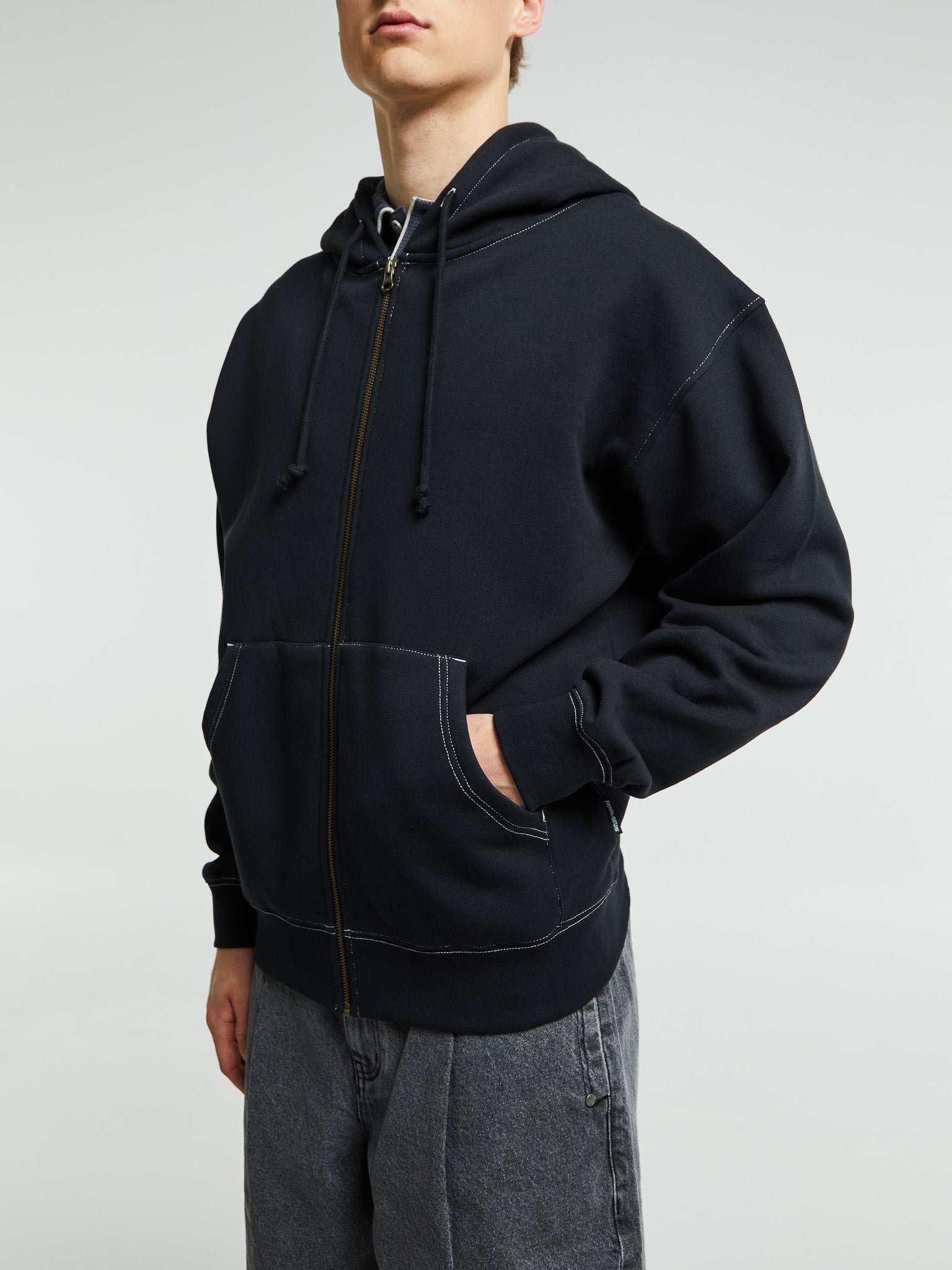 Fucking Awesome - Contrast Stitch Hoodie in Black