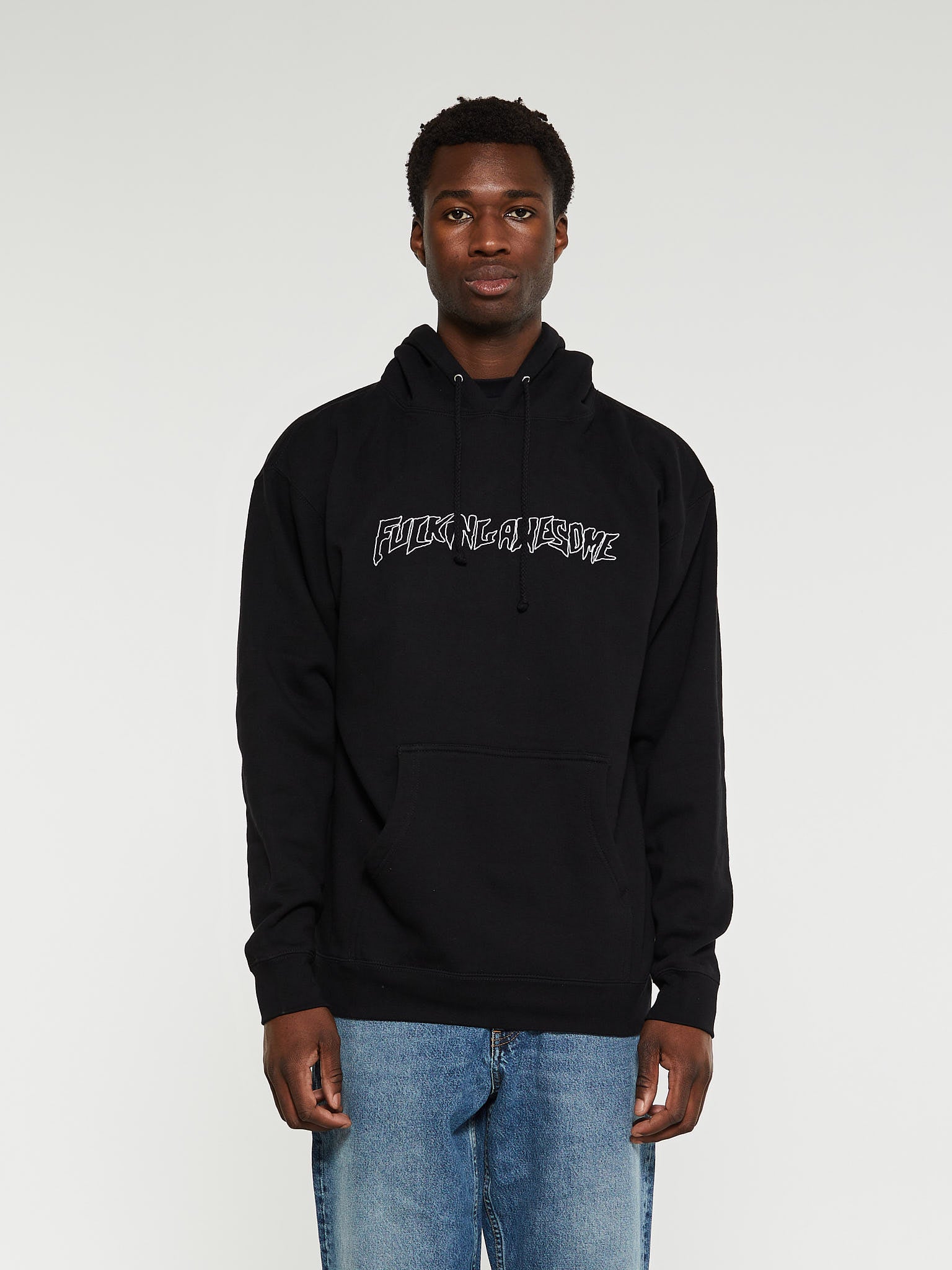 Fucking Awesome - Outline Stamp Hoodie in Black
