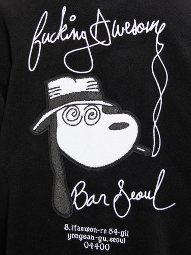 Fucking Awesome - Korea Bar Varsity Jacket in Black
