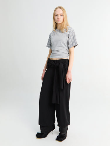 Fidan Novruzova - Kith Wrap Trousers in Navy Blue
