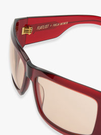 Flatlist - Fargo Sunglasses in Crystal Burgundy and Peach Lens