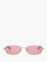 Flatlist - Sting Glasses Brushed Light Gold, Solid Bordeaux and Dust Pink Lens