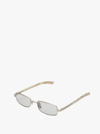 Flatlist - Sting Glasses in Brushed Silver and Light Grey Lens