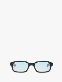 Flatlist - Hanky Sunglasses in Solid Black with Light Blue Gradient Lens