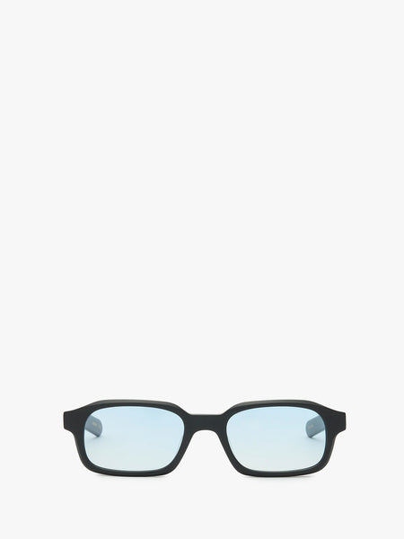 Flatlist - Hanky Sunglasses in Solid Black with Light Blue