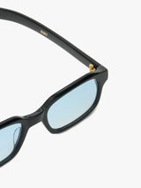 Flatlist - Hanky Sunglasses in Solid Black with Light Blue Gradient Lens