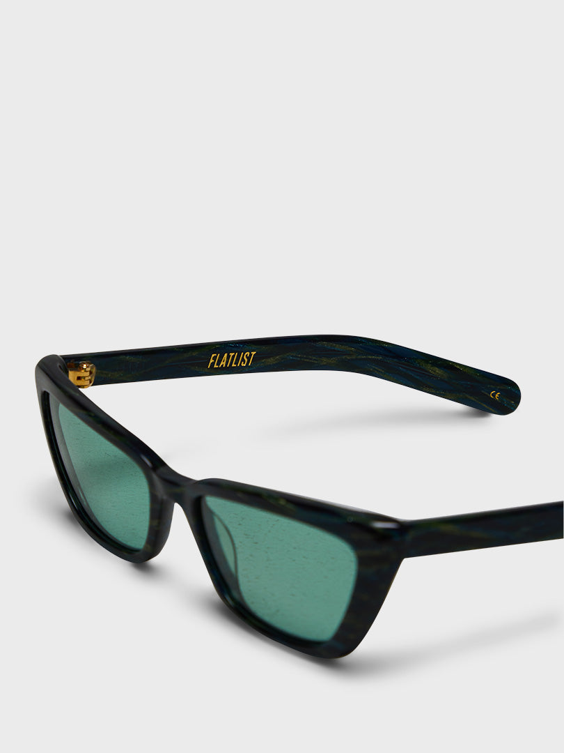 Fast Forward Sunglasses in Shimmery Blue Green