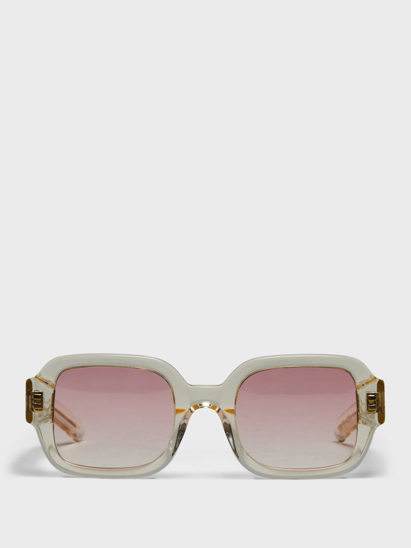 Flatlist - Tishkoff Sunglasses in Crystal Yellow and Pink Gradient Lens