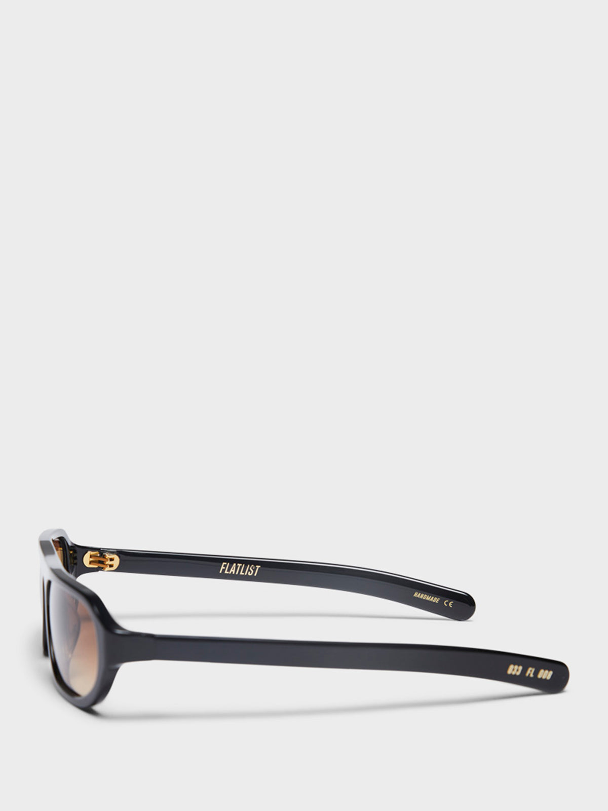 Penn Sunglasses in Solid Black and Brown Gradient Lens