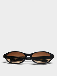 Flatlist - Olympia Sunglasses in Solid Black and Brown Gradient Lens