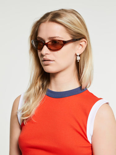 Flatlist - Olympia Sunglasses in Crystal Brown and Brown Lens