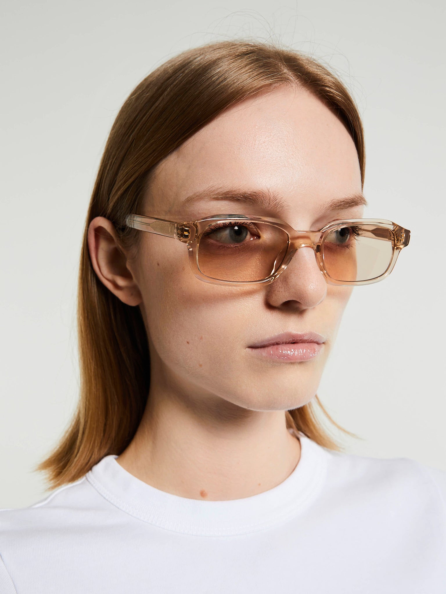 Flatlist - Hanky Sunglasses in Crystal Beige and Peach Lens