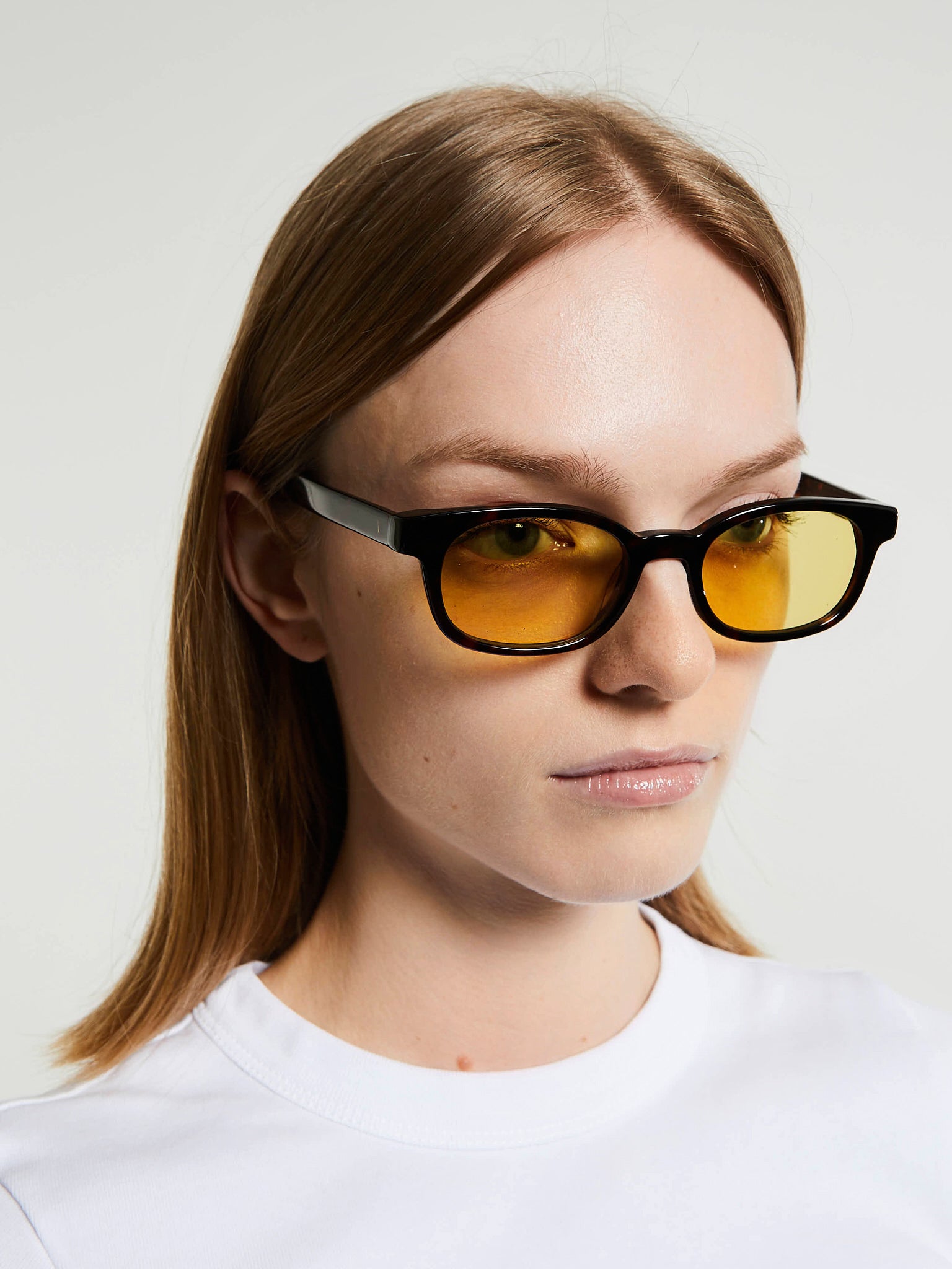 Flatlist - Le Bucheron Sunglasses in Dark Tortoise and Solid Yellow Lens