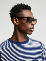 Flatlist - Palmer Sunglasses in Solid Black and Brown Gradient Lens