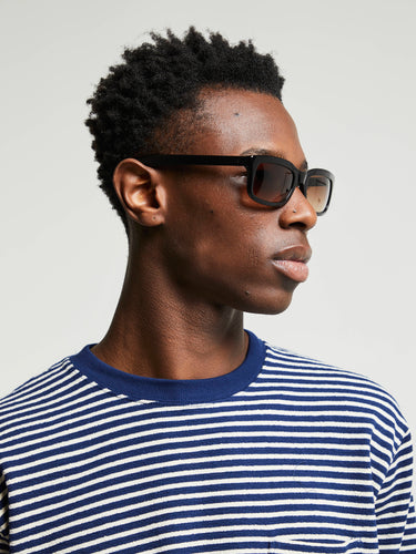 Flatlist - Palmer Sunglasses in Solid Black and Brown Gradient Lens