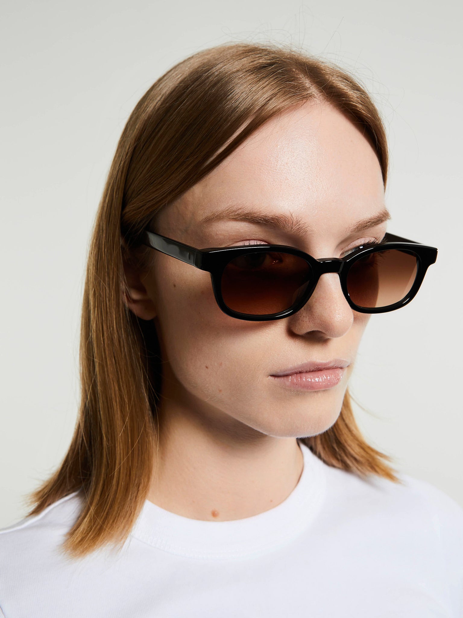 Flatlist - Le Bucheron Sunglasses in Solid Black and Brown Gradient Lens