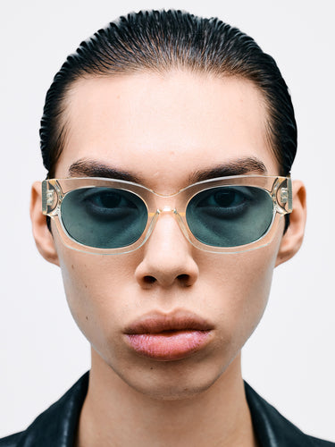 Flatlist - Flatlist x Sunflower Shade 01 Sunglasses in Crystal Yellow and Solid Teal Lens