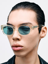 Flatlist - Flatlist x Sunflower Shade 01 Sunglasses in Crystal Yellow and Solid Teal Lens
