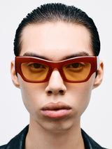 Flatlist - Flatlist x Sunflower Shade 03 Sunglasses in Milky Red and Solid Yellow Lens