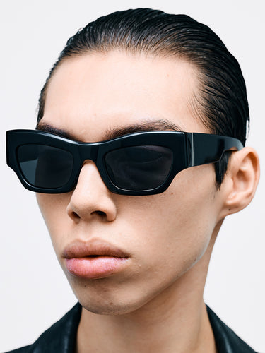 Flatlist - Flatlist x Sunflower Shade 03 Sunglasses in Solid Black and Solid Black Lens