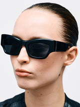 Flatlist - Flatlist x Sunflower Shade 03 Sunglasses in Solid Black and Solid Black Lens