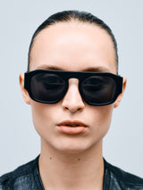 Flatlist - Flatlist x Sunflower Shade 02 Sunglasses in Solid Black and Solid Black Lens