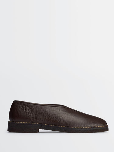 Lemaire - Women's Piped Crepe Slippers in Dark Brown