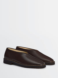 Lemaire - Piped Crepe Slippers in Dark Brown