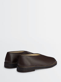 Lemaire - Piped Crepe Slippers in Dark Brown