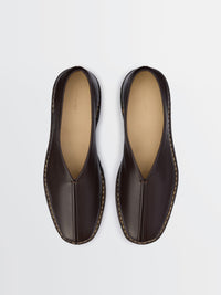 Lemaire - Piped Crepe Slippers in Dark Brown