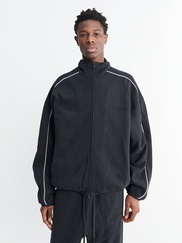 Fear of God - Modern Fit Fleece Track Jacket in Jet Black and Cloud White
