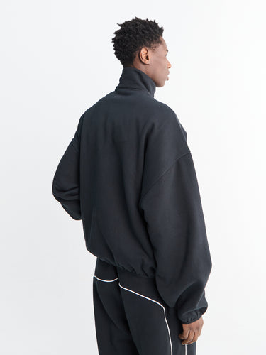 Fear of God - Modern Fit Fleece Track Jacket in Jet Black and Cloud White