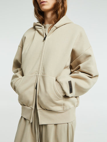 Fear of God - Classic Fit Fleece Zip-Up Hoodie in Timber