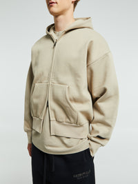 Fear of God - Classic Fit Fleece Zip-Up Hoodie in Timber