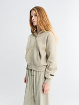 Fear of God - Women's Classic Fit Zip-Up Hoodie in Abbey Stone