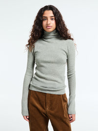 Fear of God - Women's Waffle Long Sleeve Hoodie in Concrete Heather