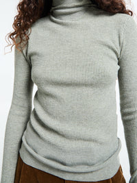 Fear of God - Women's Waffle Long Sleeve Hoodie in Concrete Heather