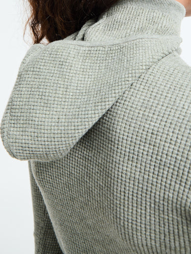 Fear of God - Women's Waffle Long Sleeve Hoodie in Concrete Heather