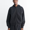 Fear of God - Classic Fit Fleece Zip-Up Hoodie in Jet Black