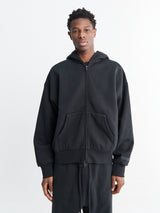 Fear of God - Classic Fit Fleece Zip-Up Hoodie in Jet Black