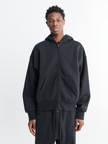 Fear of God - Classic Fit Fleece Zip-Up Hoodie in Jet Black