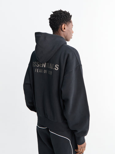 Fear of God - Classic Fit Fleece Zip-Up Hoodie in Jet Black